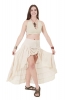 Jute and Lace Boho High Low Skirt in Ivory - Shakti Skirt (ROKSHAK) by Altshop UK