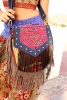 Leather Banjara Bag, Boho Embroidered Hippy Handbag - Tassel Bag B by Living Poetry