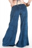 Velvet Flow Pants, extra-wide long bellydance trousers in Blue - Velvet Flow Pants (TLP224V) by Altshop UK