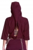 Pixie Hood Batwing Top, Plus Size Psy Trance Clothing XL XXL in Burgundy - Popper Top (UF674) by Anki