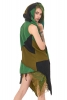 Hooded Pagan Pixie Fleece Open Drape Cardigan in Green - Fleece Vest (WCA1017) by Altshop UK