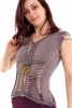 Braided Psy Trance Top, pixie slashed top in Dusty Lilac - Double Ladder Top (WSLT11) by Altshop UK