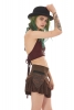 Festival Pixie Skirt, lace & cotton skirt with pocket in Brown - Cute Skirt (WSNK185) by Altshop UK