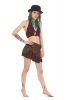Festival Pixie Skirt, lace & cotton skirt with pocket in Brown - Cute Skirt (WSNK185) by Altshop UK
